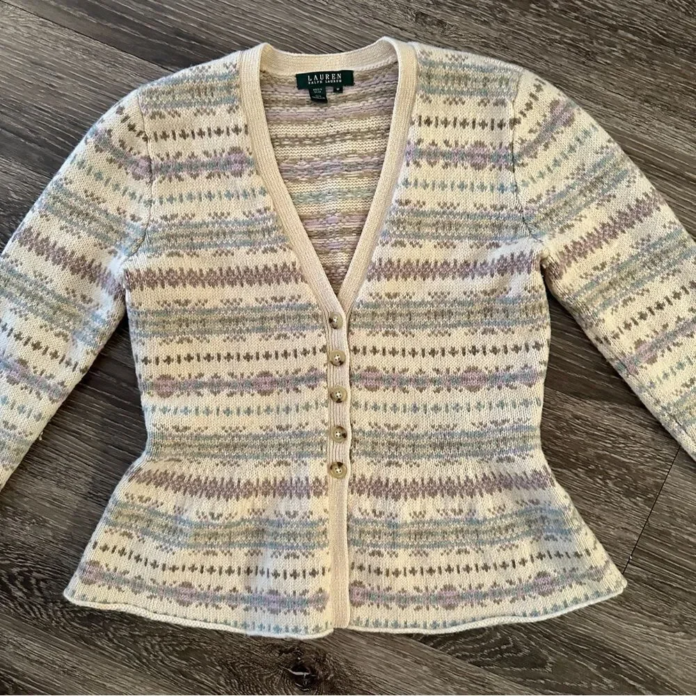Lauren Ralph Lauren Multicolor Patterned Cardigan - Picture 2 of 7